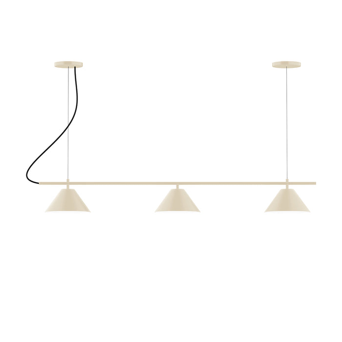 Pinnacle 3-Light Linear LED Chandelier in Cream | Montclair Light Works