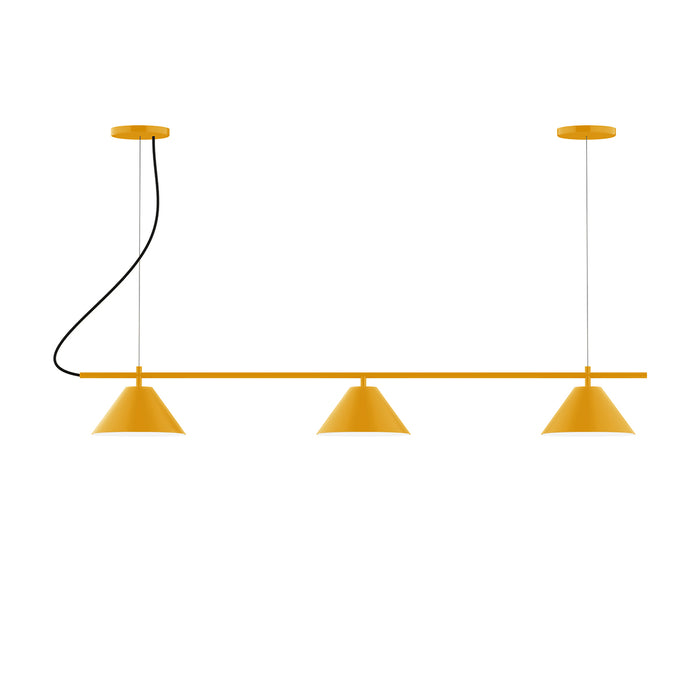 Pinnacle 3-Light Linear LED Chandelier in Bright Yellow | Montclair Light Works
