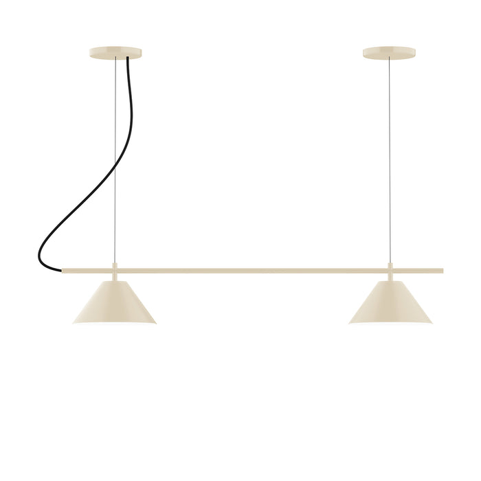 Pinnacle 2-Light Linear LED Chandelier in Cream | Montclair Light Works