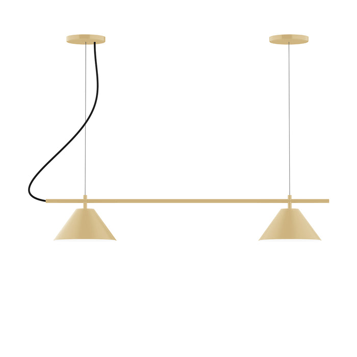 Pinnacle 2-Light Linear LED Chandelier in Ivory | Montclair Light Works