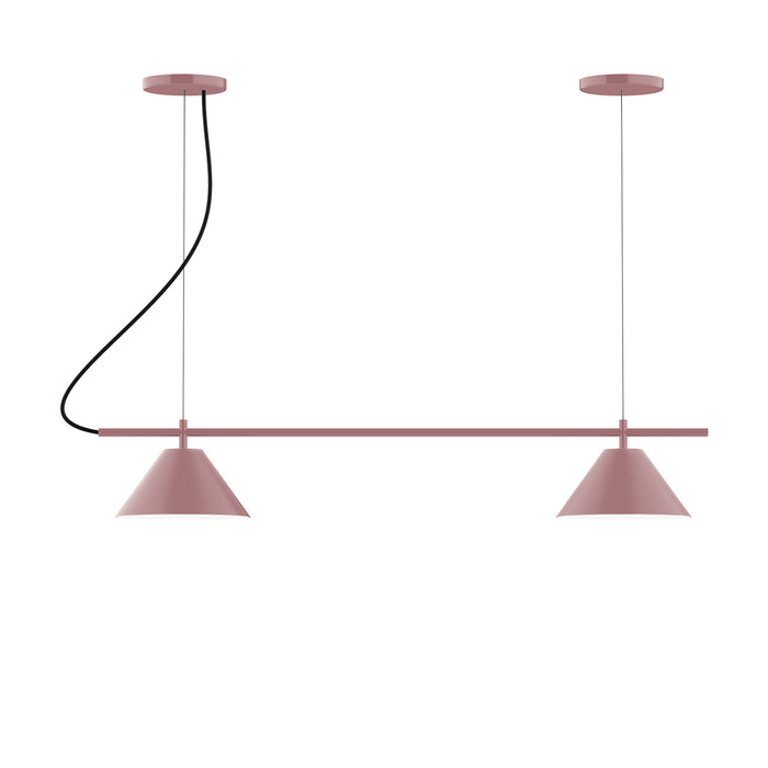 Pinnacle 2-Light Linear LED Chandelier in Mauve | Montclair Light Works