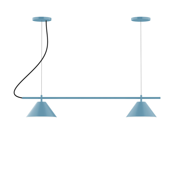 Pinnacle 2-Light Linear LED Chandelier in Light Blue | Montclair Light Works