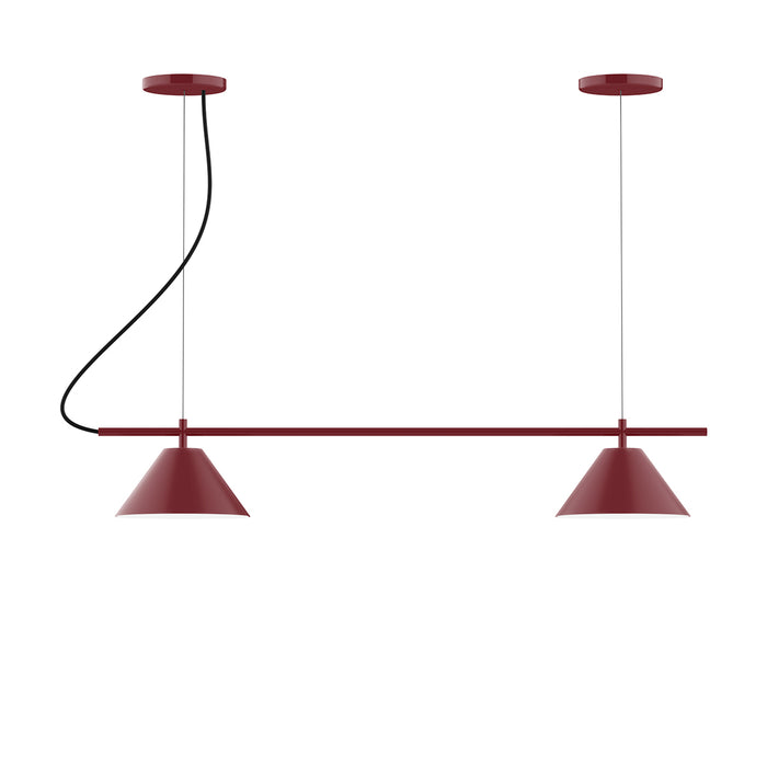 Pinnacle 2-Light Linear LED Chandelier in Barn Red | Montclair Light Works