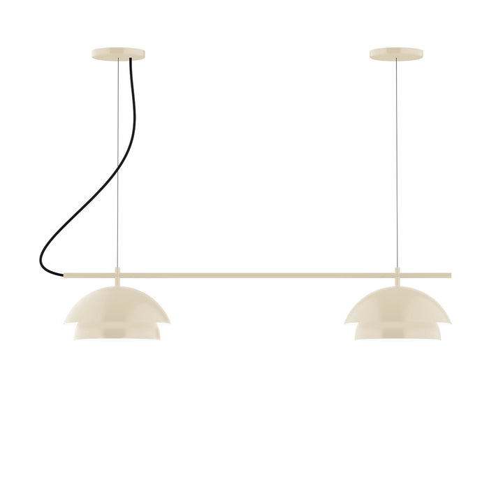 Nest 2-Light Linear LED Chandelier in Cream | Montclair Light Works