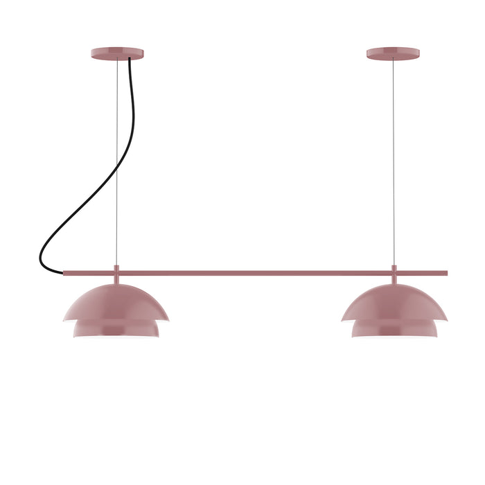 Nest 2-Light Linear LED Chandelier in Mauve | Montclair Light Works