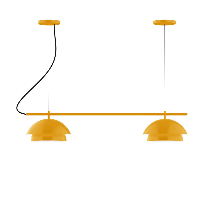 Nest 2-Light Linear LED Chandelier in Bright Yellow | Montclair Light Works
