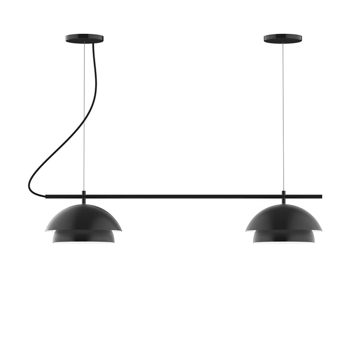 Nest 2-Light Linear LED Chandelier in Black | Montclair Light Works