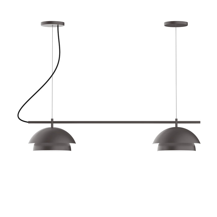 Nest 2-Light Linear LED Chandelier in Bronze Matte | Montclair Light Works