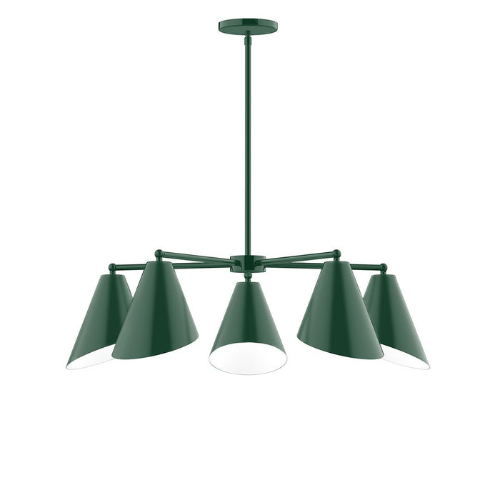 Jasmine 5-Light LED Chandelier in Forest Green
