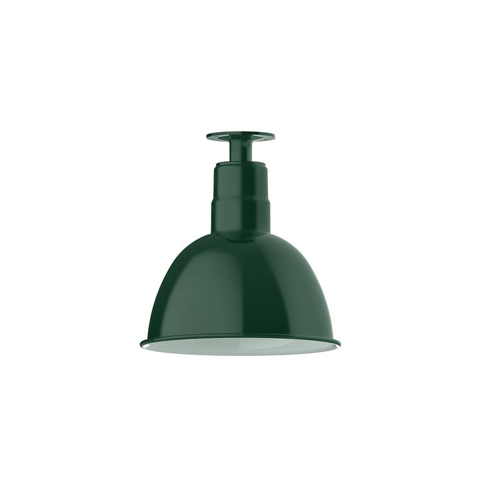 Deep Bowl 12" flush mount in Forest Green