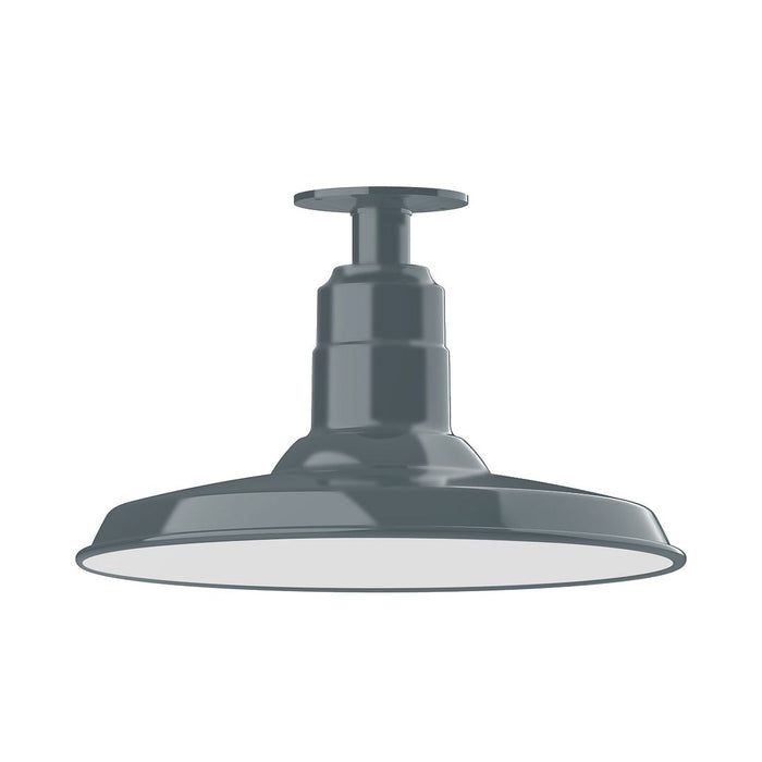 Warehouse 14" flush mount in Slate Gray