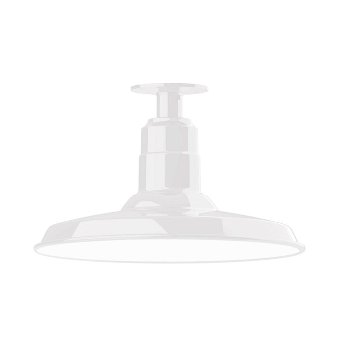 Warehouse 14" flush mount in White