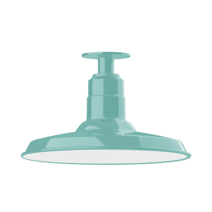 Warehouse 14" flush mount in Sea Green