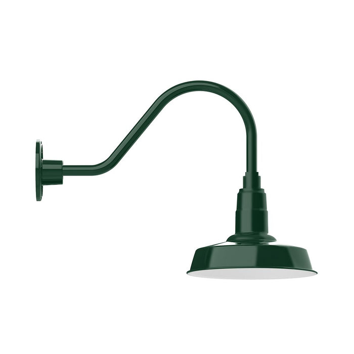 Warehouse 10" LED Gooseneck Wall Light in Forest Green