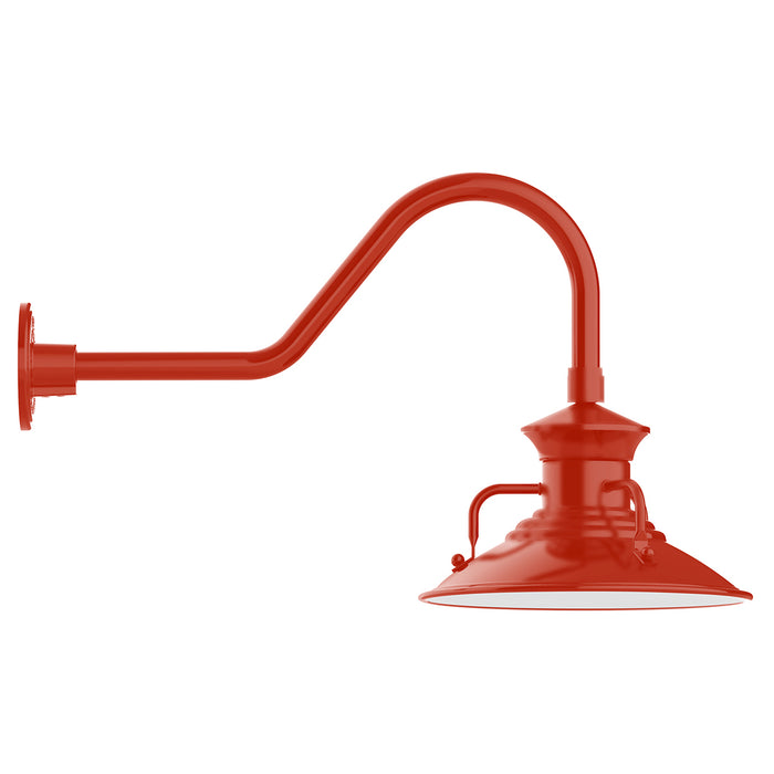 Homestead 12" gooseneck wall light in Vermillion | Montclair Light Works