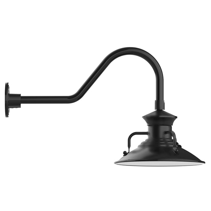 Homestead 12" Gooseneck Wall Light in Black