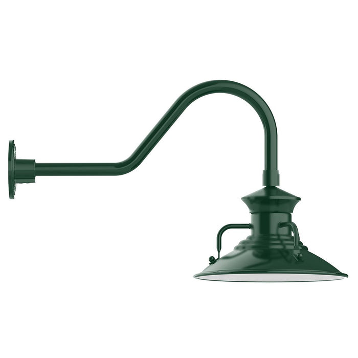 Homestead 12" LED Gooseneck Wall Light in Forest Green