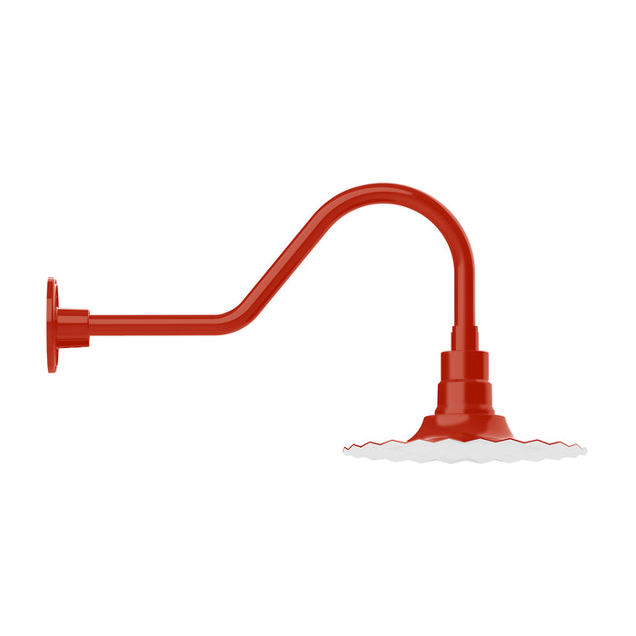 Radial 12" gooseneck wall light in Vermillion | Montclair Light Works