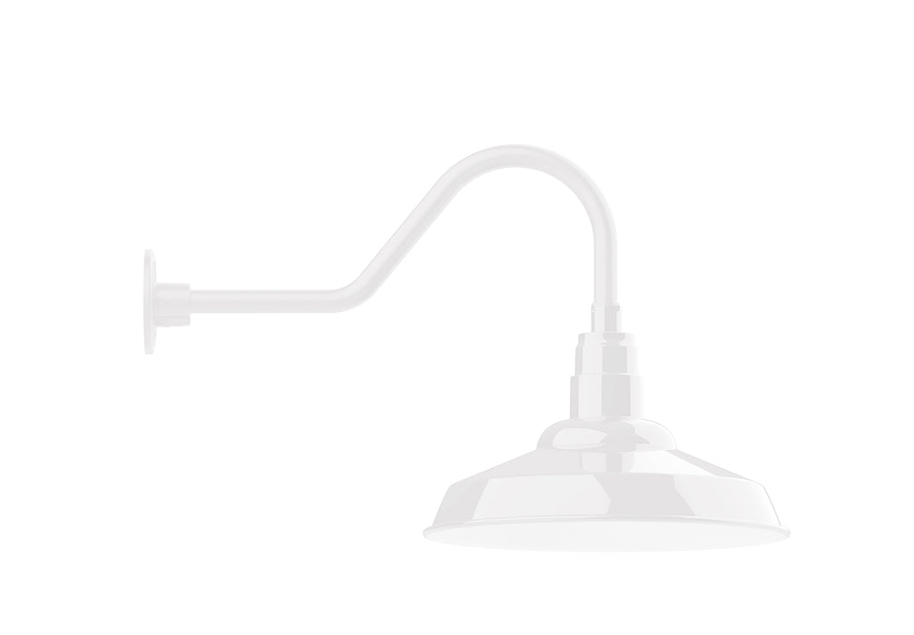 Warehouse 16" gooseneck wall light in White | Montclair Light Works
