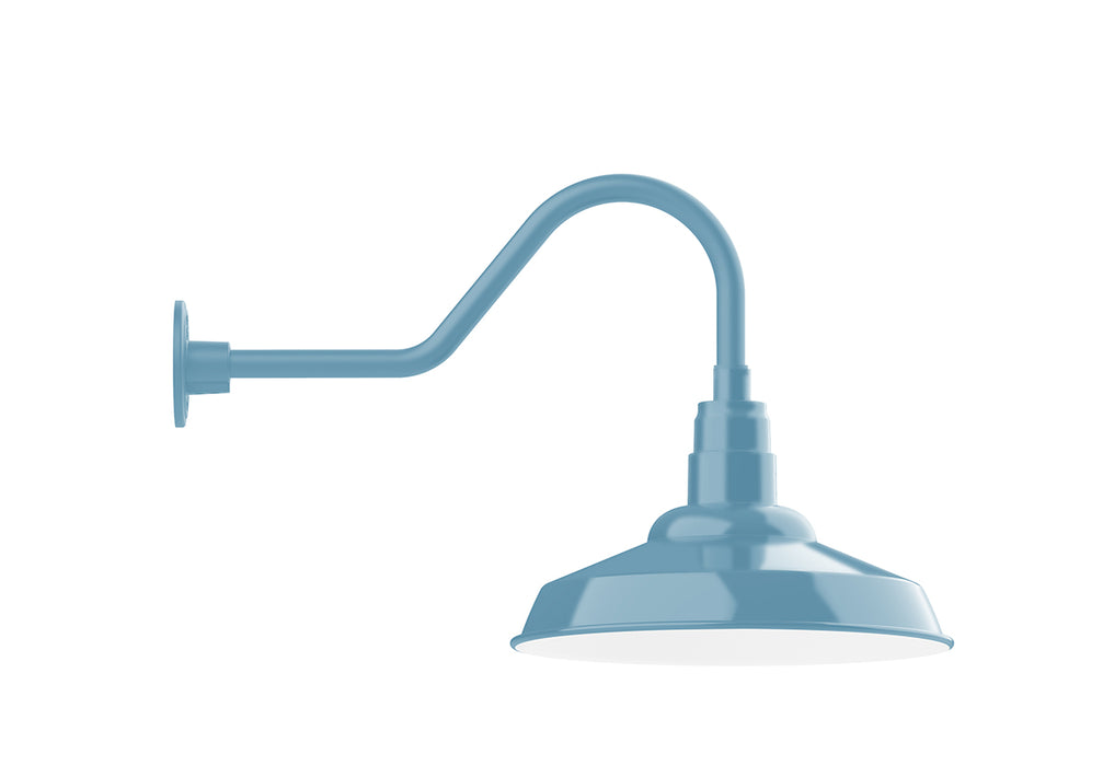 Warehouse 16" LED Gooseneck Wall light in Light Blue | Montclair Light Works
