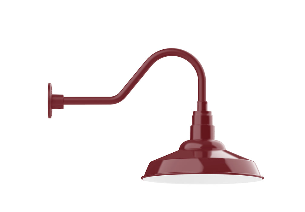 Warehouse 16" gooseneck wall light in Barn Red | Montclair Light Works