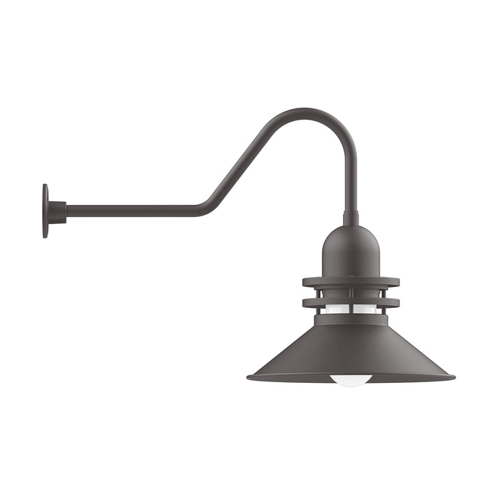 Atomic 18" gooseneck wall light in Bronze Matte | Montclair Light Works
