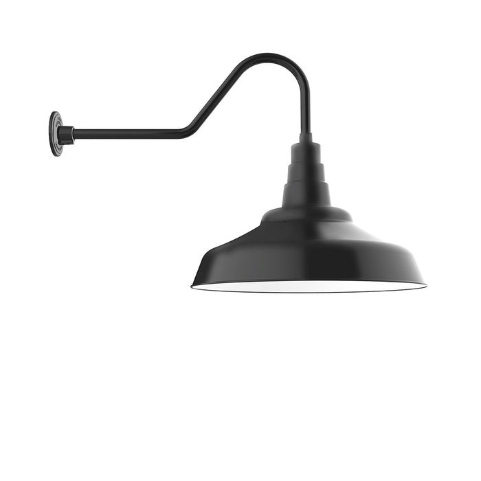 Warehouse 24" gooseneck wall light in Black | Montclair Light Works