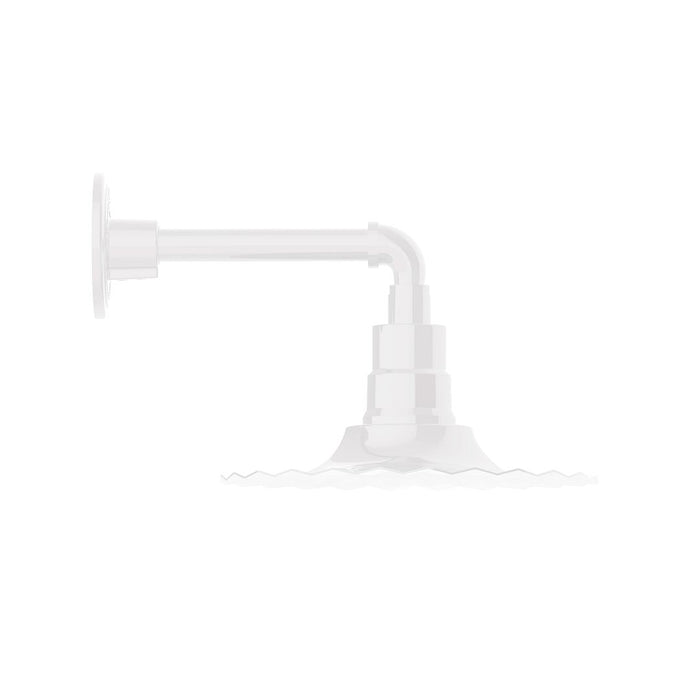 Radial 12" Straight Arm wall light in White