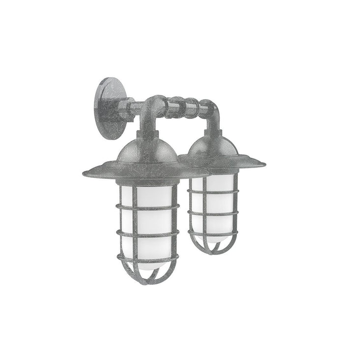 Vaportite 2-Light Straight Arm Wall Light in Painted Galvanized