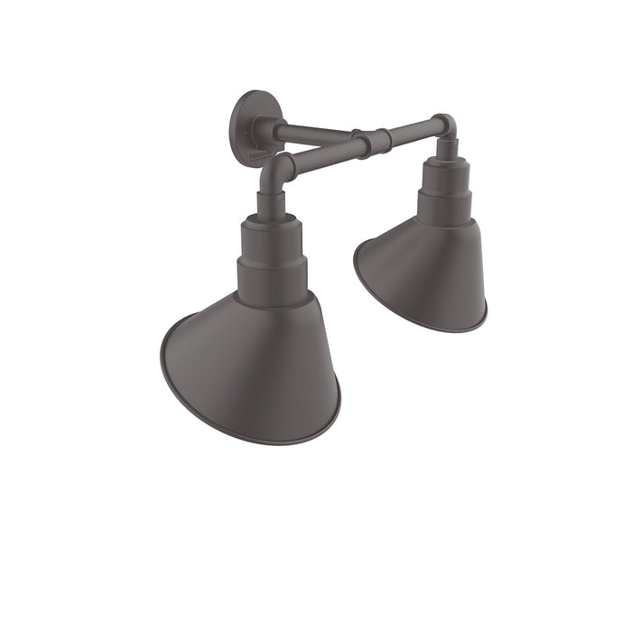 Angle 10" 2-Light Straight Arm Wall Light in Bronze Matte in Bronze Matte | Montclair Light Works