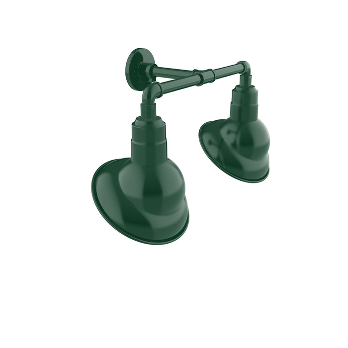 Emblem 10" 2-Light LED Straight Arm Wall Light in Forest Green in Forest Green | Montclair Light Works