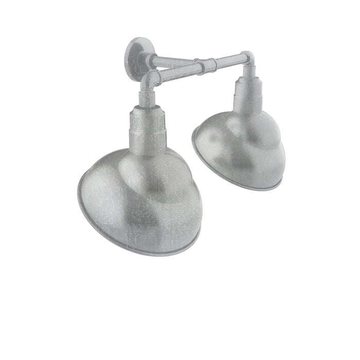Emblem 12" 2-Light Straight Arm Wall Light in Painted Galvanized in Painted Galvanized | Montclair Light Works