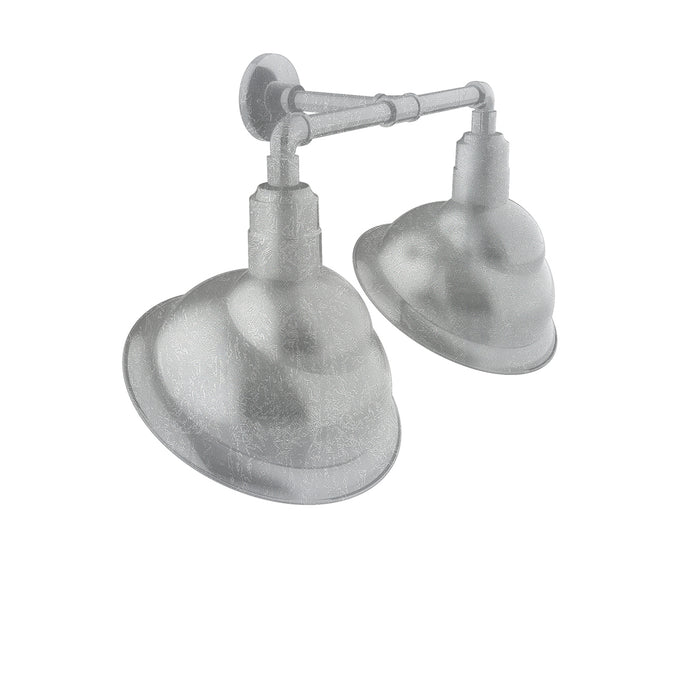 Emblem 14" 2-Light Straight Arm Wall Light in Painted Galvanized in Painted Galvanized | Montclair Light Works