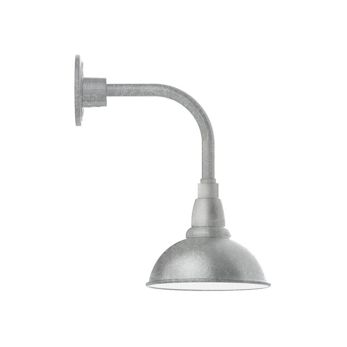 Cafe 8" Curved Arm wall light in Painted Galvanized