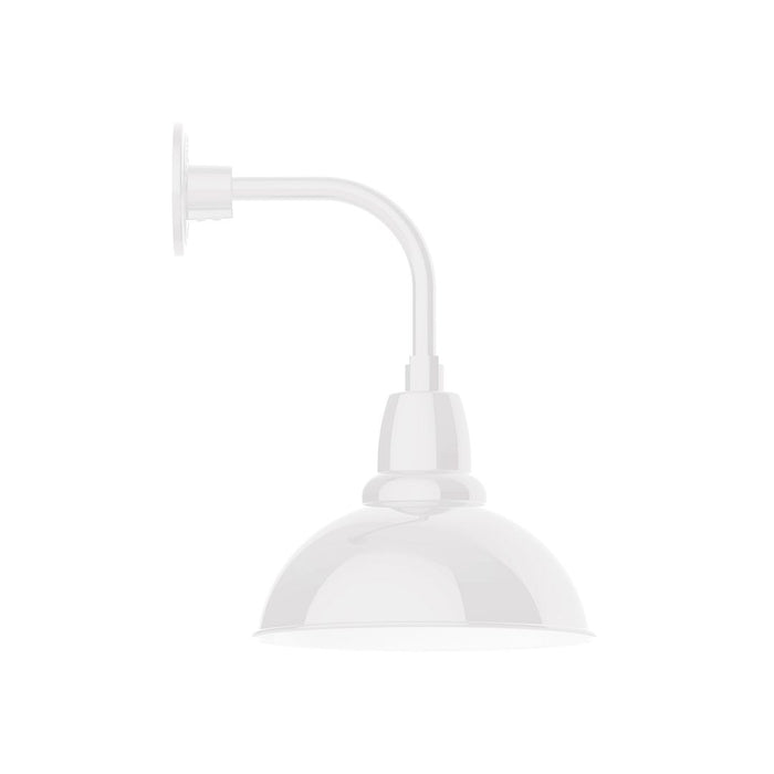 Cafe 12" Curved Arm Wall Light in White
