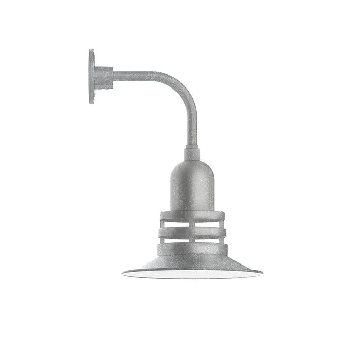 Atomic 12" Curved Arm wall light in Painted Galvanized