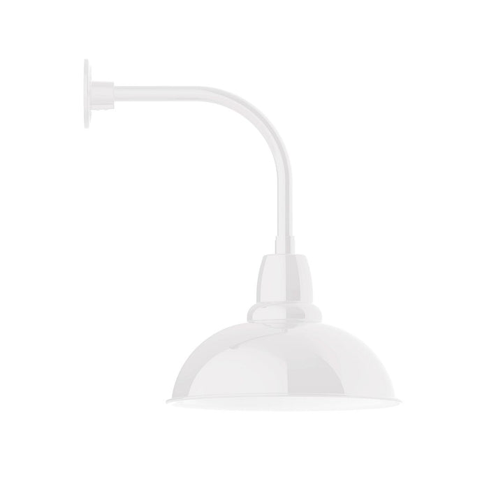 Cafe 16" Curved Arm wall light in White