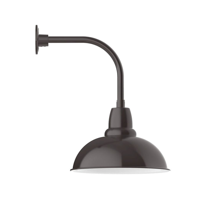 Cafe 16" Curved Arm wall light in Architectural Bronze
