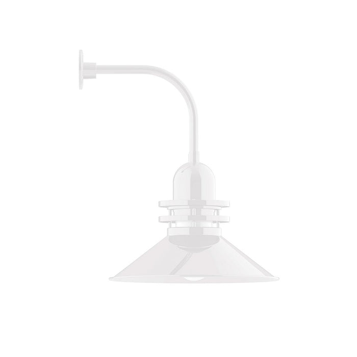 Atomic 20" Curved Arm wall light in White