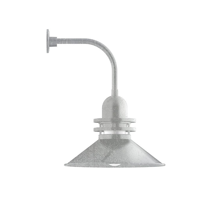 Atomic 20" Curved Arm wall light in Painted Galvanized