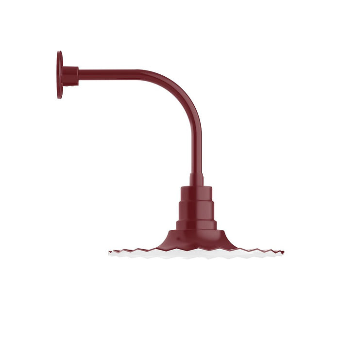 Radial 16" Curved Arm wall light in Barn Red