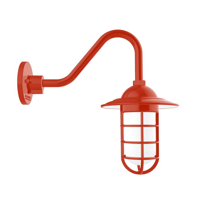 Vaportite 8 inch Gooseneck Wall Light in Vermillion | Montclair Light Works