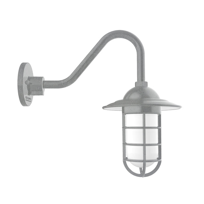 Vaportite 8 inch Gooseneck Wall Light in Painted Galvanized | Montclair Light Works
