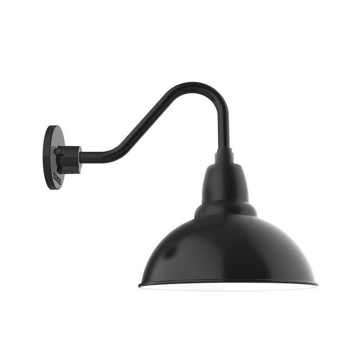 Cafe 12 inch Gooseneck Wall Light in Black | Montclair Light Works