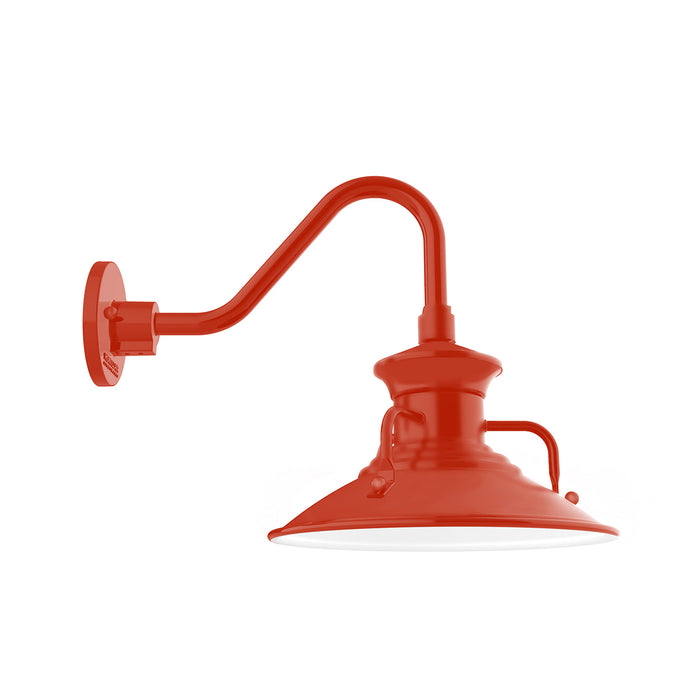 Homestead 12 inch LED Gooseneck Wall light in Vermillion | Montclair Light Works