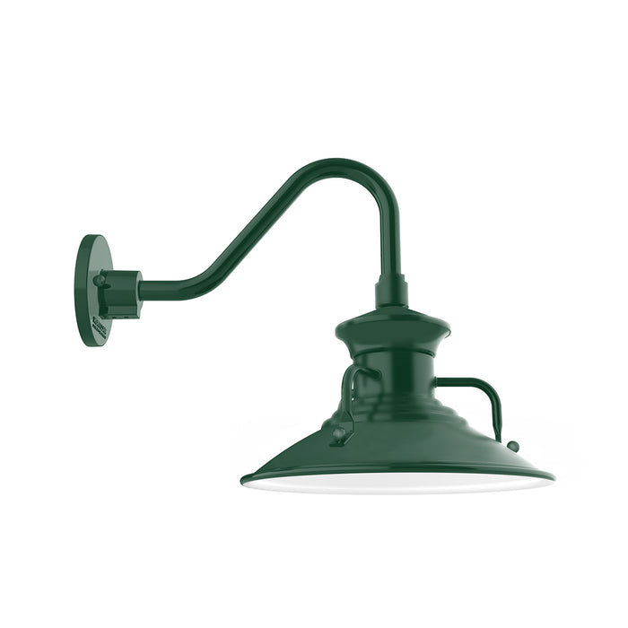 Homestead 12 inch LED Gooseneck Wall light in Forest Green | Montclair Light Works