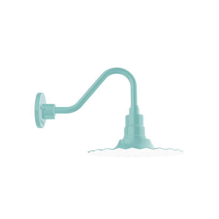 Radial 12 inch Gooseneck wall light in Sea Green | Montclair Light Works