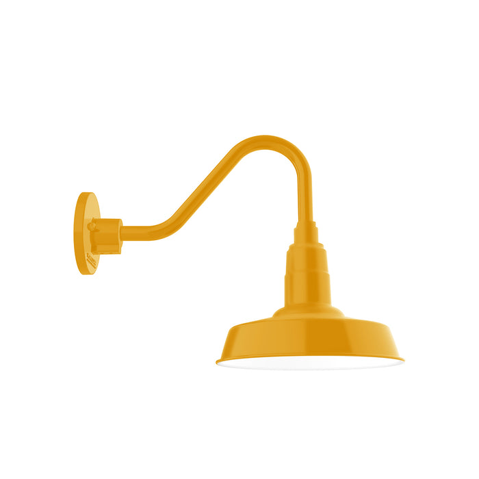 Warehouse 10 inch gooseneck wall light in Bright Yellow | Montclair Light Works