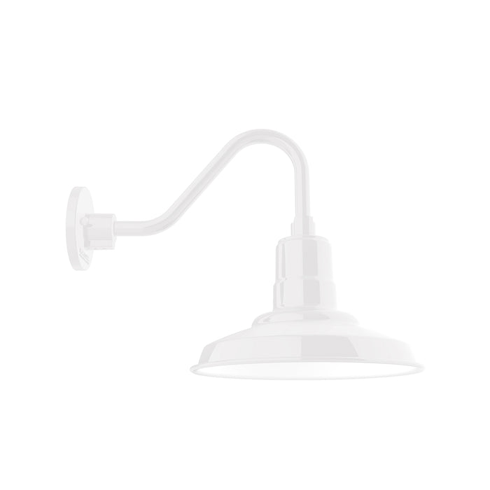 Warehouse 12 inch Gooseneck wall light in White | Montclair Light Works