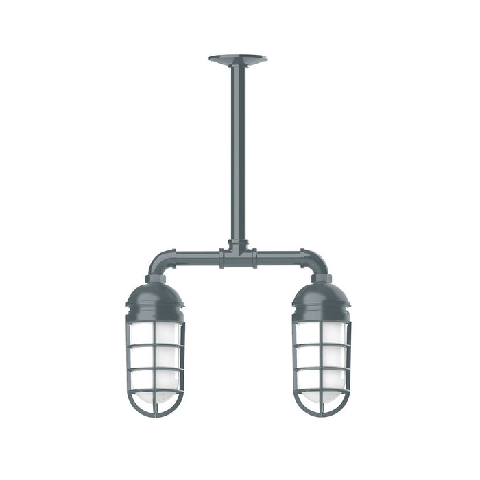 Vaportite 2-Light Stem Hung Pendant Light in Slate Gray